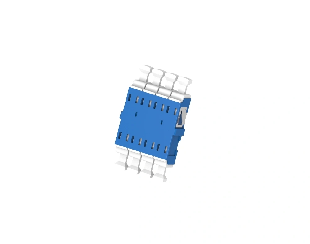 Elevate Your Network Efficiency: LC Quad Fiber Optic Adaptor Flangeless with Shutter - Seamless Conn
