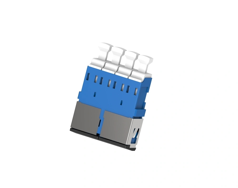 LC Quad Fiber Optic Adaptor Flangeless With Metal Shutter